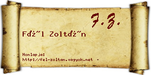 Fél Zoltán névjegykártya